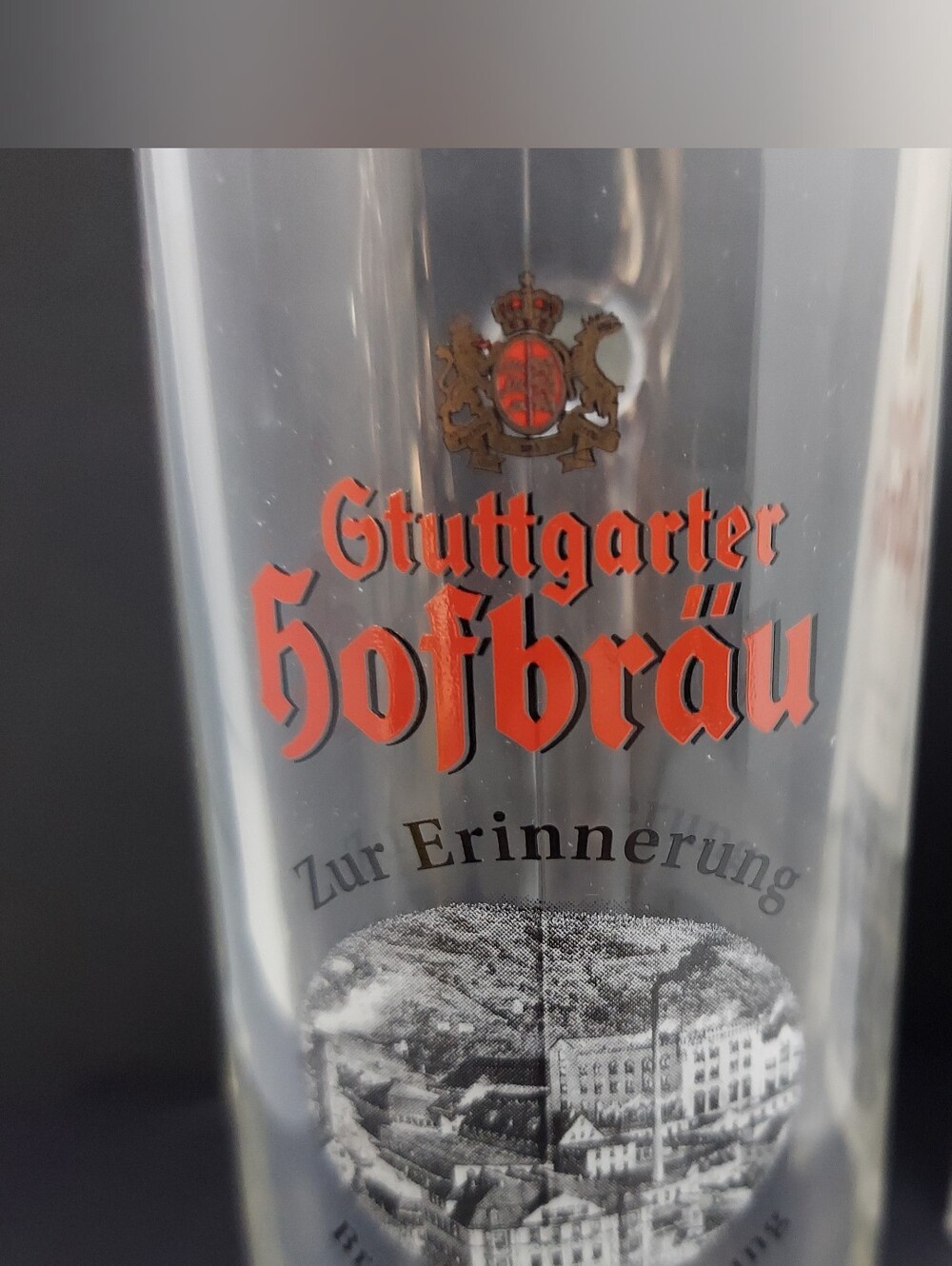 GTUTTGARTER HOFBRAU .3L BEER MUG GLASS Breweriana  Vintage W/Box Stuttgart - Picture 2 of 16